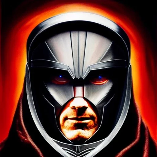 ultra detailed fullbody Portrait in oil on canvas of Magneto wearing Red metal Armor , extremely detailed digital painting, extremely detailed face,crystal clear Big Glowing eyes, mystical colors , perfectly centered image, perfect composition, rim light, beautiful lighting, 8k, stunning scene,extremely sharp detail, finely tuned detail, ultra high definition raytracing, in the style of robert e howard and pablo oliveira and Ken Kelley and Ohrai Noriyoshi and Simon Bisley and tom