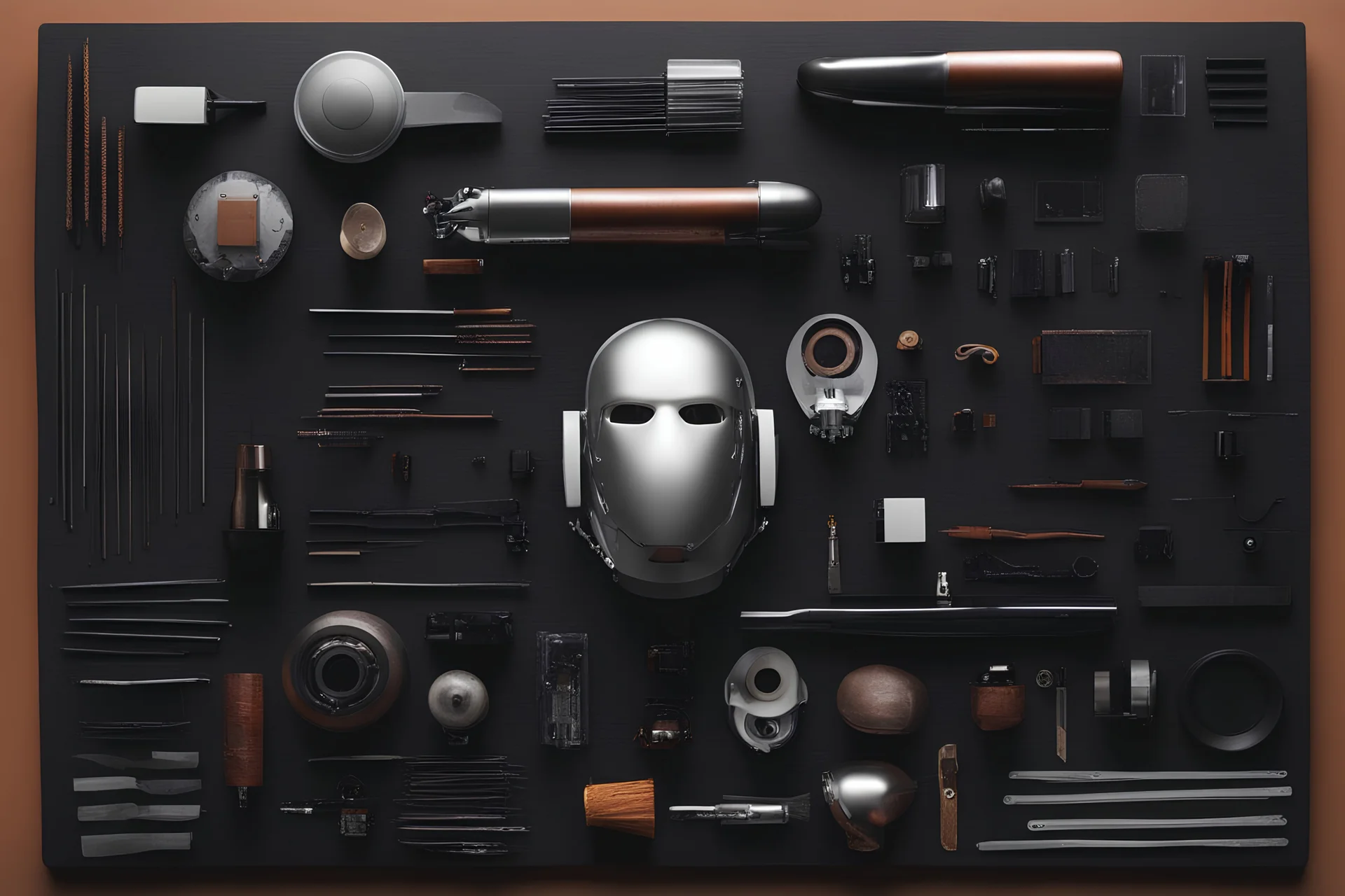 knolling cyborg head parts