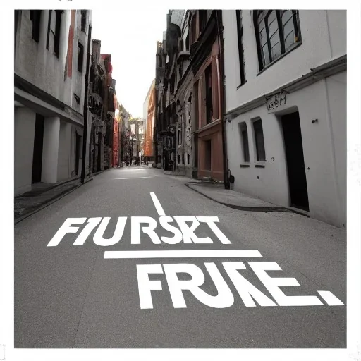 Future fake street with words