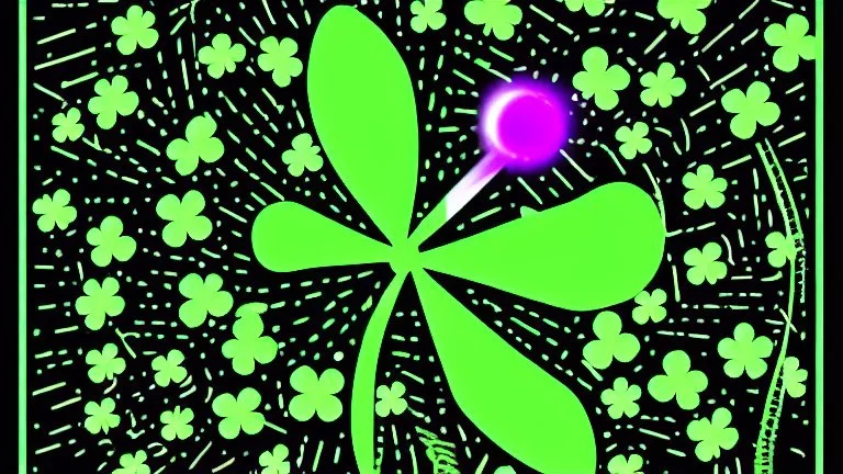 rave poster with Four-leaf clover and laser