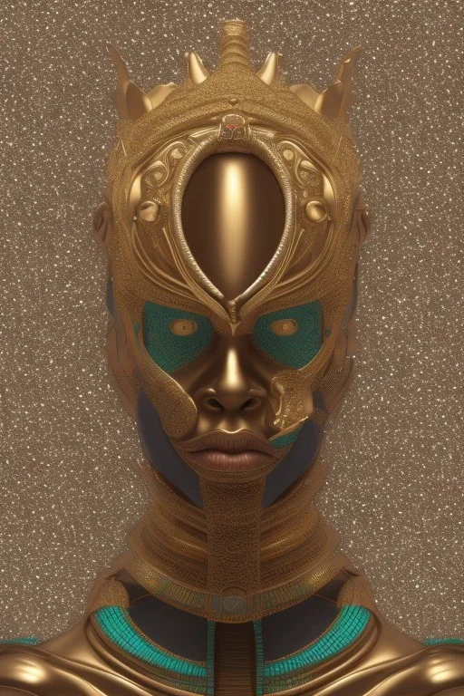 shiny black male African Egyptian alien, cracks in the voodoo head, wicked, eyes, crown, Elephant, 8k, finely detailed, photo realistic, tiger turquoise skull head gold dragon space alien snow skeleton gold hornytoad silver crown silver eyes playing drums