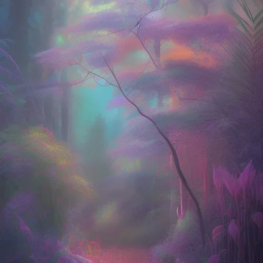  pastel colors, abstract art, plants camp