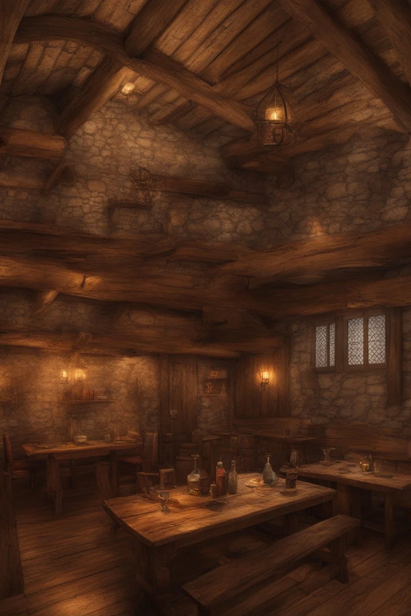 Warm and cozy medieval tavern