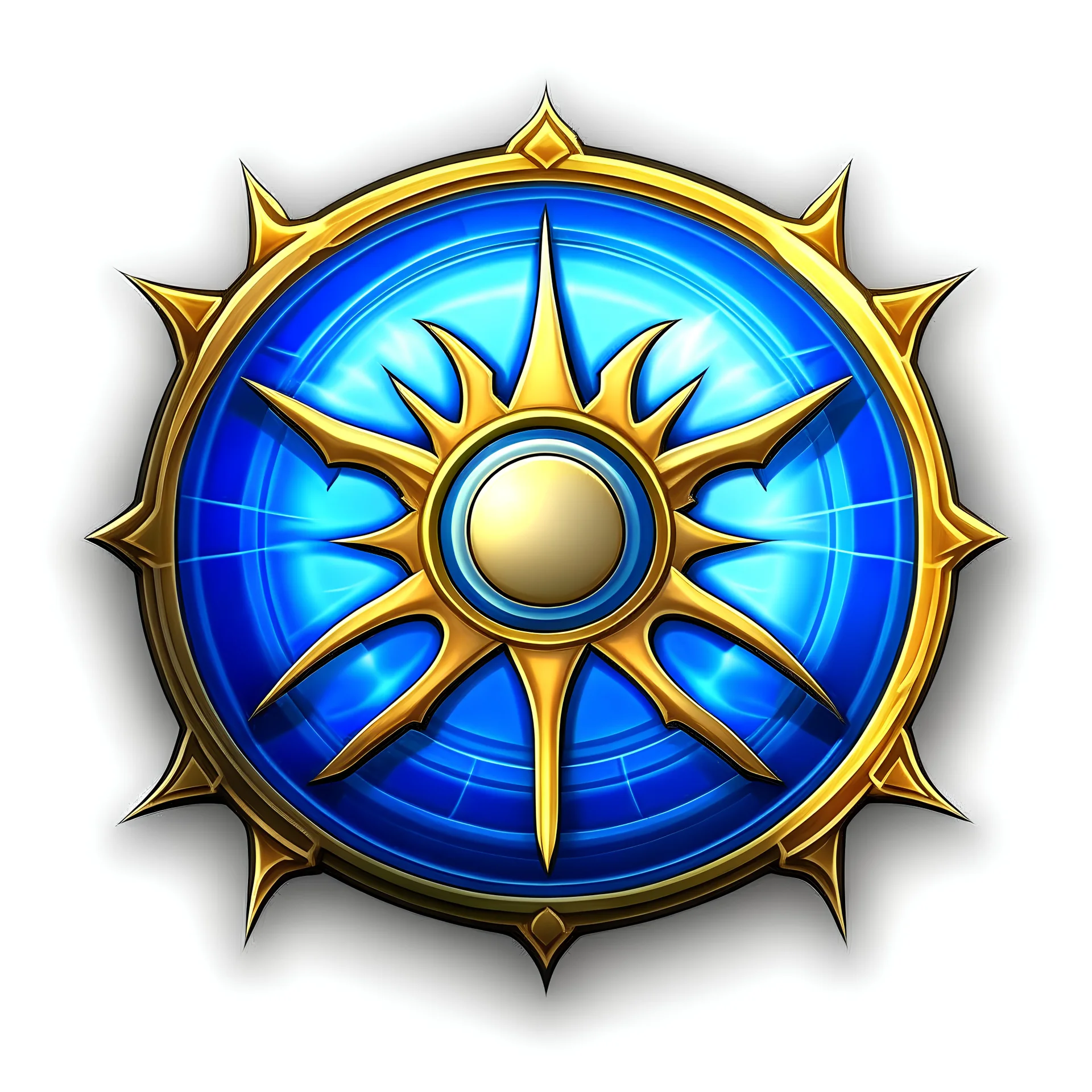 clan emblem, sun, blue