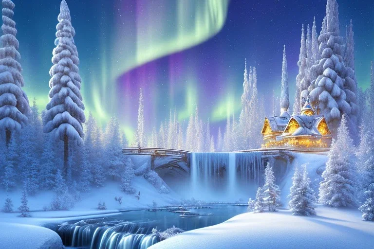  white and gold crystal background，waterfall, winter snow flakessnow, northern Lights, full of details, smooth, bright sunshine，soft light atmosphere, light effect，vaporwave colorful, concept art, smooth, extremely sharp detail, finely tuned detail, ultra high definition, 8 k, unreal engine 5, ultra sharp focus