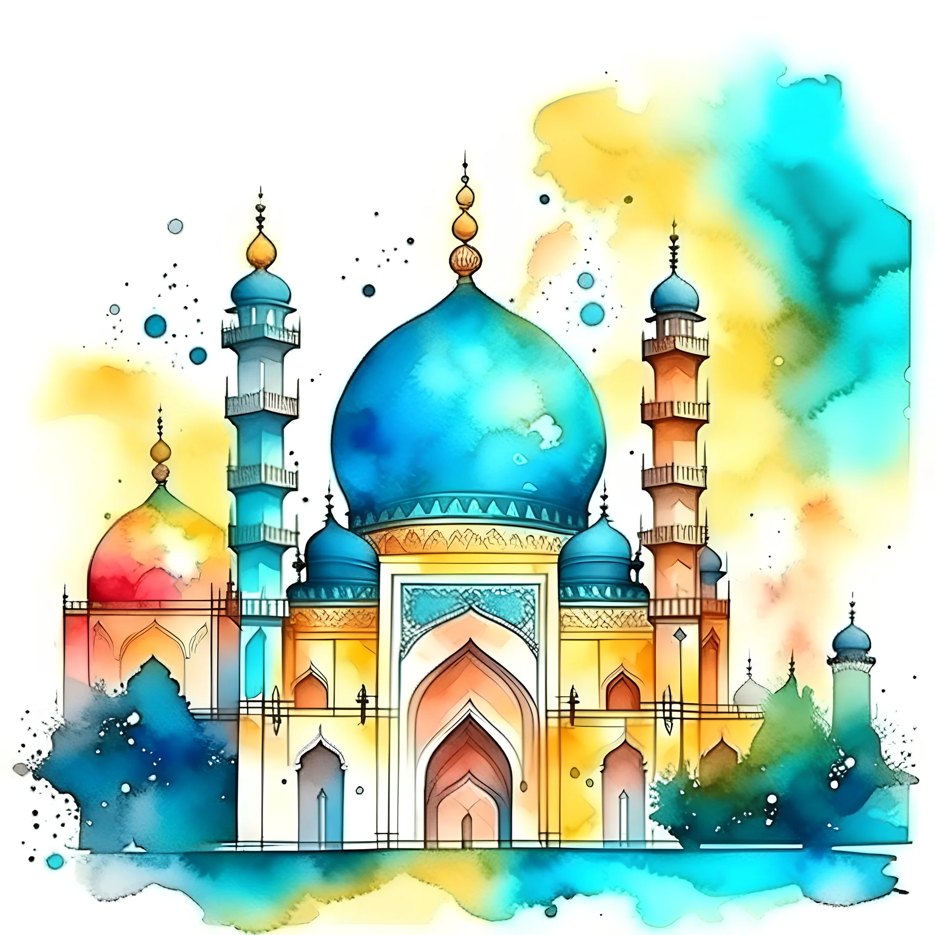 ramadan kareem mosk watercolor