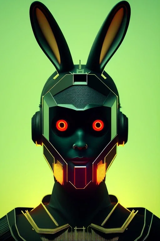 MCU Portrait, Front image, cyberpunk rabbit woman, mask, black red color, latex suit, photo studio, highly detailed, concept art, smooth, unreal engine 5, god rays, ray tracing, RTX, lumen lighting, ultra detail, volumetric lighting, 3d, finely drawn, high definition, high resolution.