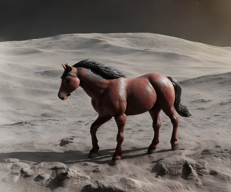 horse on the moon