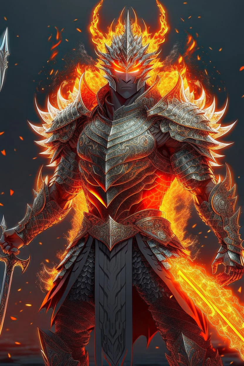 Fhoto full body, reality, Raw, king of dragon warrior, digital art, sword, intricate details, powerful composition, explode, captivating, , trending on artstation, sharp focus, studio photo, intricate details, highly detailed, fire background, by addie_digi