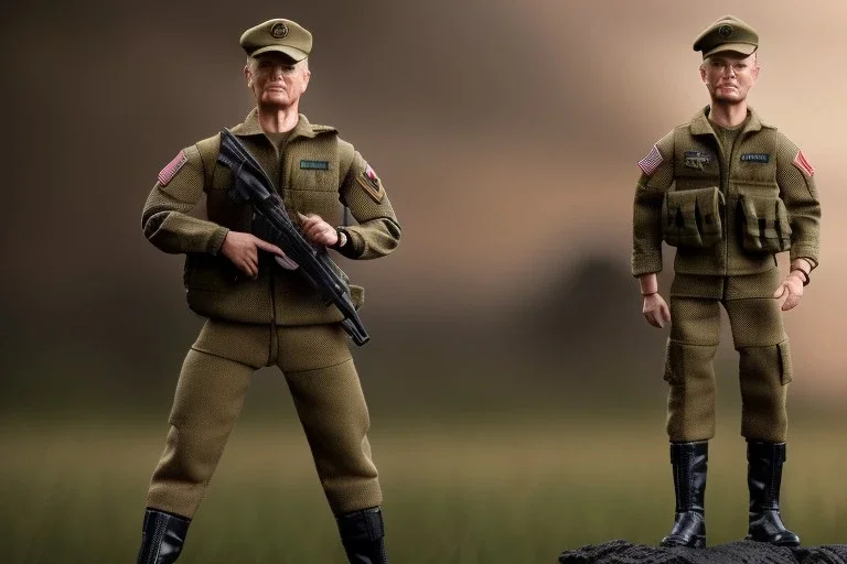 G.I. Joe toy doll army soldier Donald Trump, gun,boots, berets, high definition, elbow, legs, hands