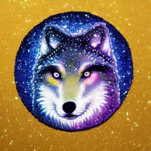 A magical sparkle wolf