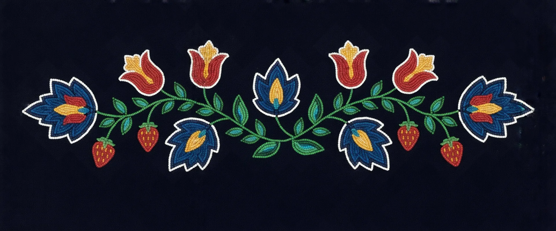 beaded flowers and leaves