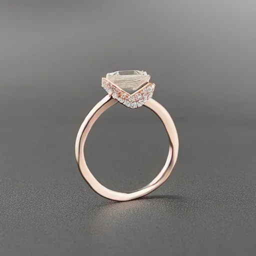 delicate thin ring with baguette diamond, knot, rose gold, thin ring