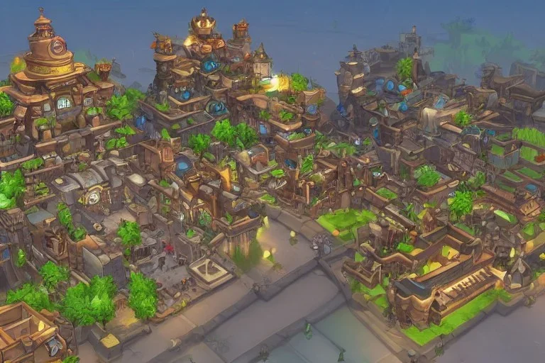 Torchlight 2 architecture city concept in overwatch