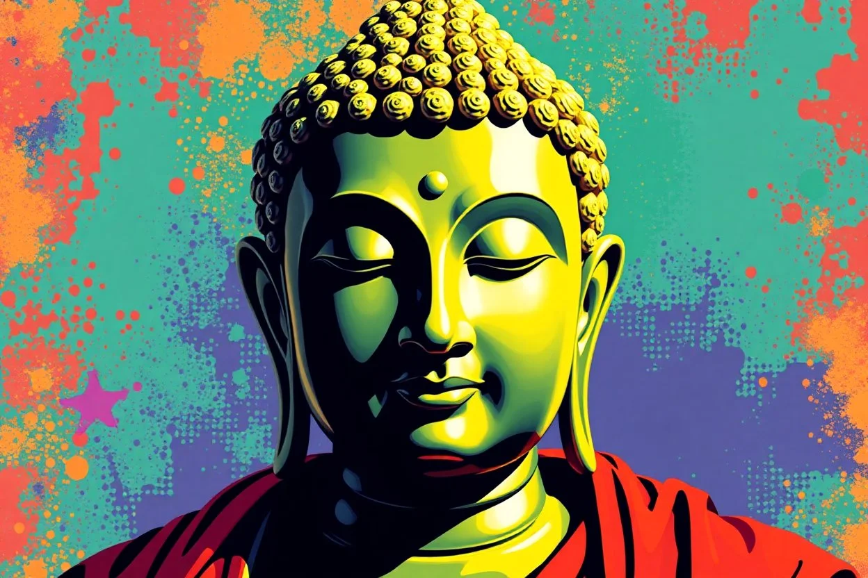pop art pixels 1000 images budha in the style of picasso