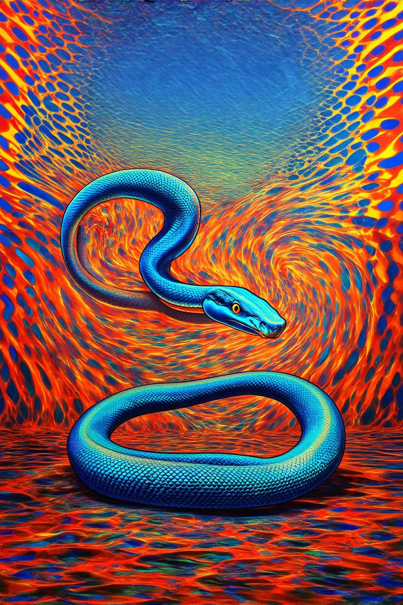 detach from the snake; neo-surrealistic optical art