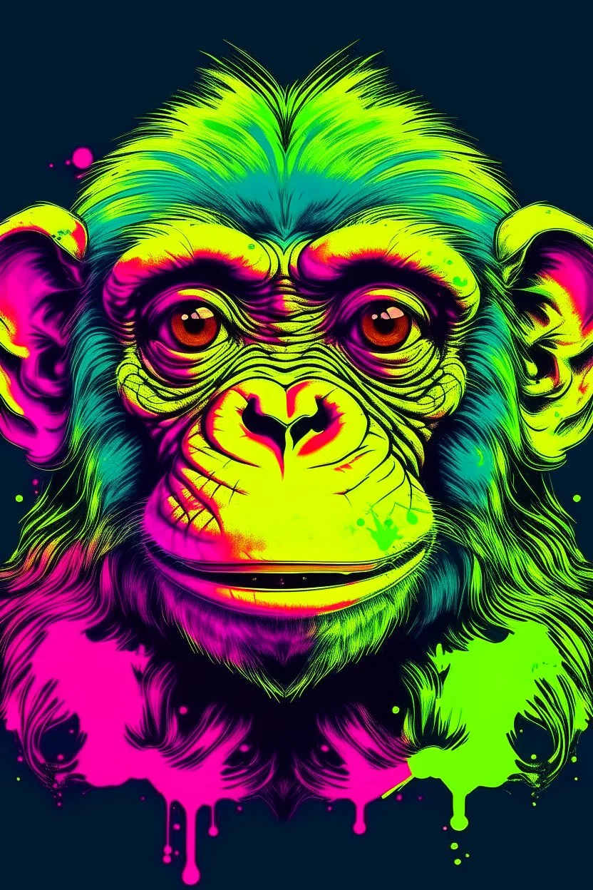 Show me monkey in love but in acid style