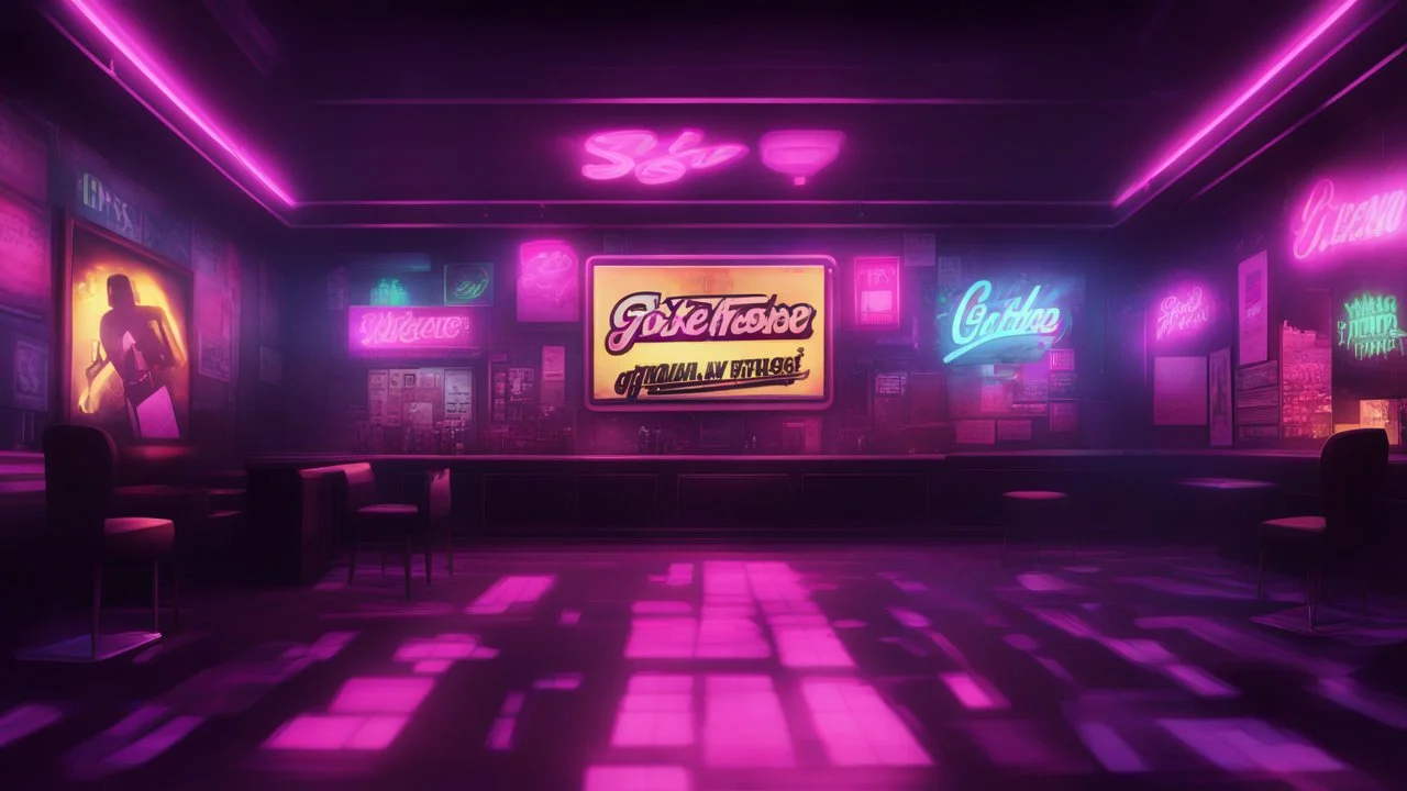 create a GTA STYLE BACKGROUND loading screen set in a night club without any people in it