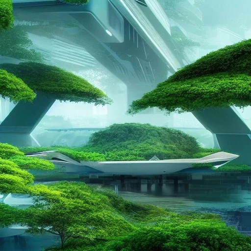 ciudad futurista naturaleza