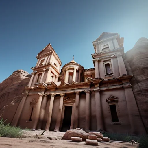 Petra + Ürdün, photo realistic, unreal engine