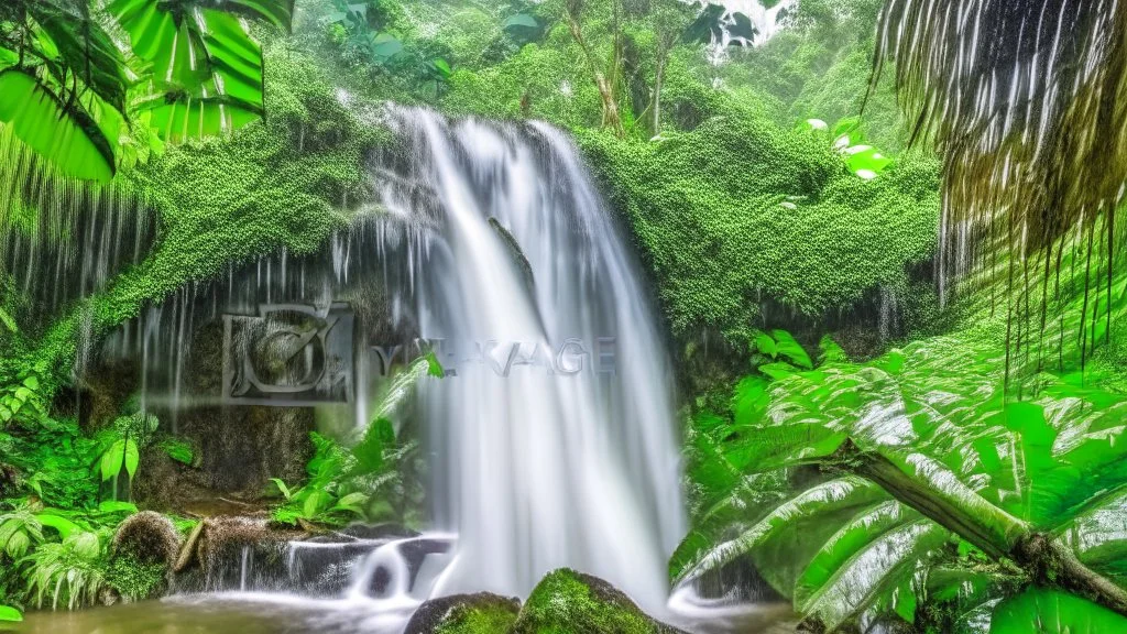 water fall in a rain forest