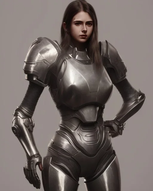 full body female, futuristic armour , big busty , pintura, ,details,texture,8k quality, florest, Minimalism, Romanticism, Expressionism, Impressionism