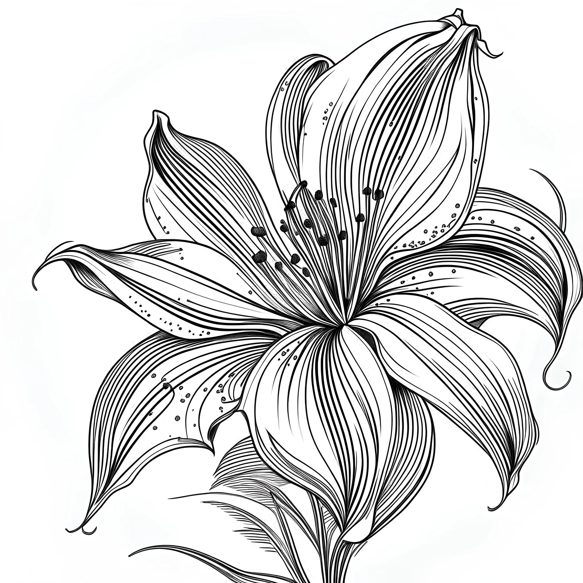 draw me perfect outline of Lily flower