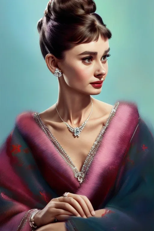 Audrey Hepburn pin the style of stefan kostic, realistic, full body, sharp focus, 8 k high definition, insanely detailed, intricate, elegant, art by stanley lau and artgerm