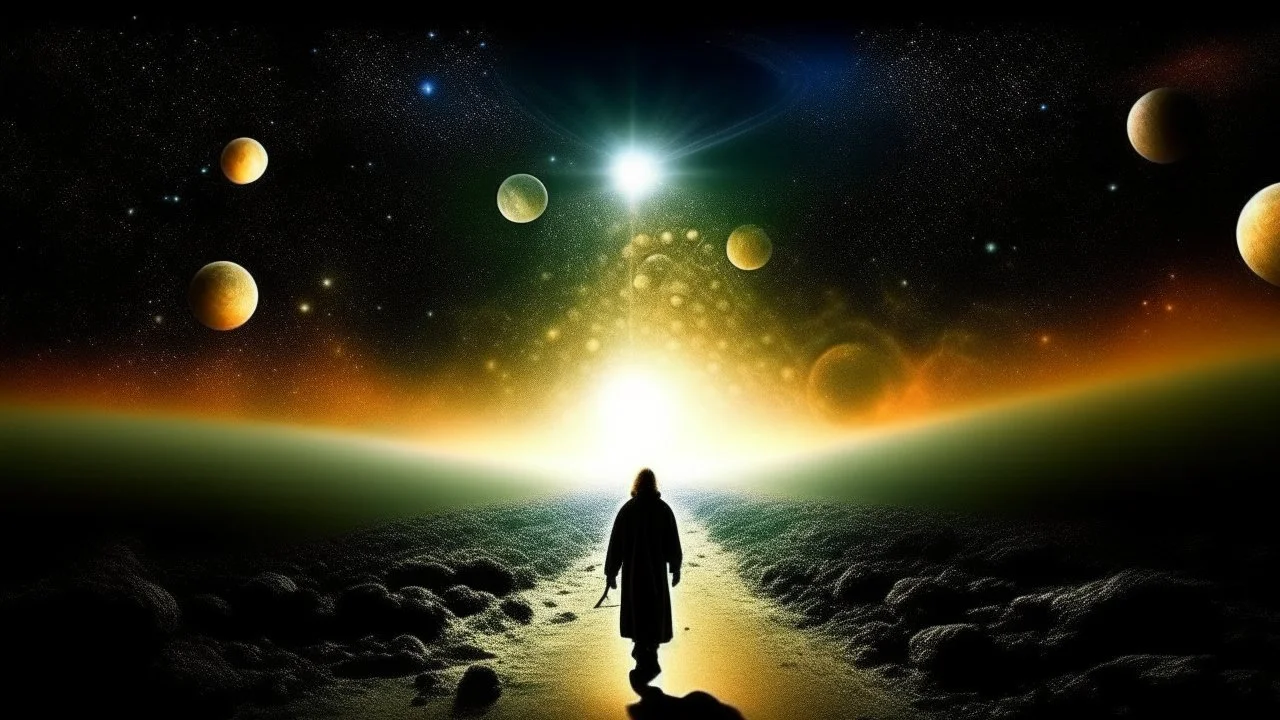 matrix universe, space, planets, god creation walking in the light