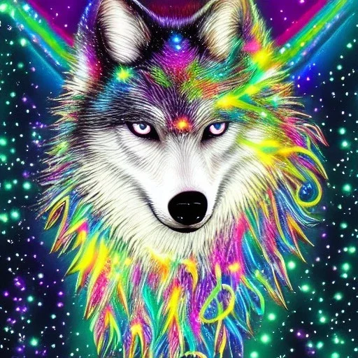 A magical sparkle wolf