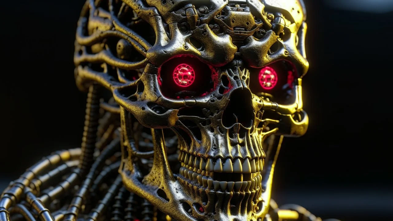 4k full detail, realistic, terminator vs Eddie iron maiden