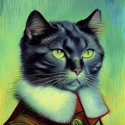 Portrait of a cat by Van Gogh