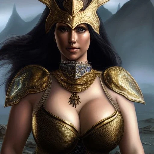 ultra detailed fullbody Portrait in oil on canvas of a beautiful busty woman with Skyrim dragon priest mask and armor,extremely detailed digital painting, extremely detailed face,crystal clear Big eyes, mystical colors ,perfectly centered image, perfect composition,rim light, beautiful lighting, 8k, stunning scene,extremely sharp detail, finely tuned detail, ultra high definition raytracing, in the style of robert e howard and pablo oliveira and Ken Kelley and Ohrai Noriyoshi and Simon Bisley