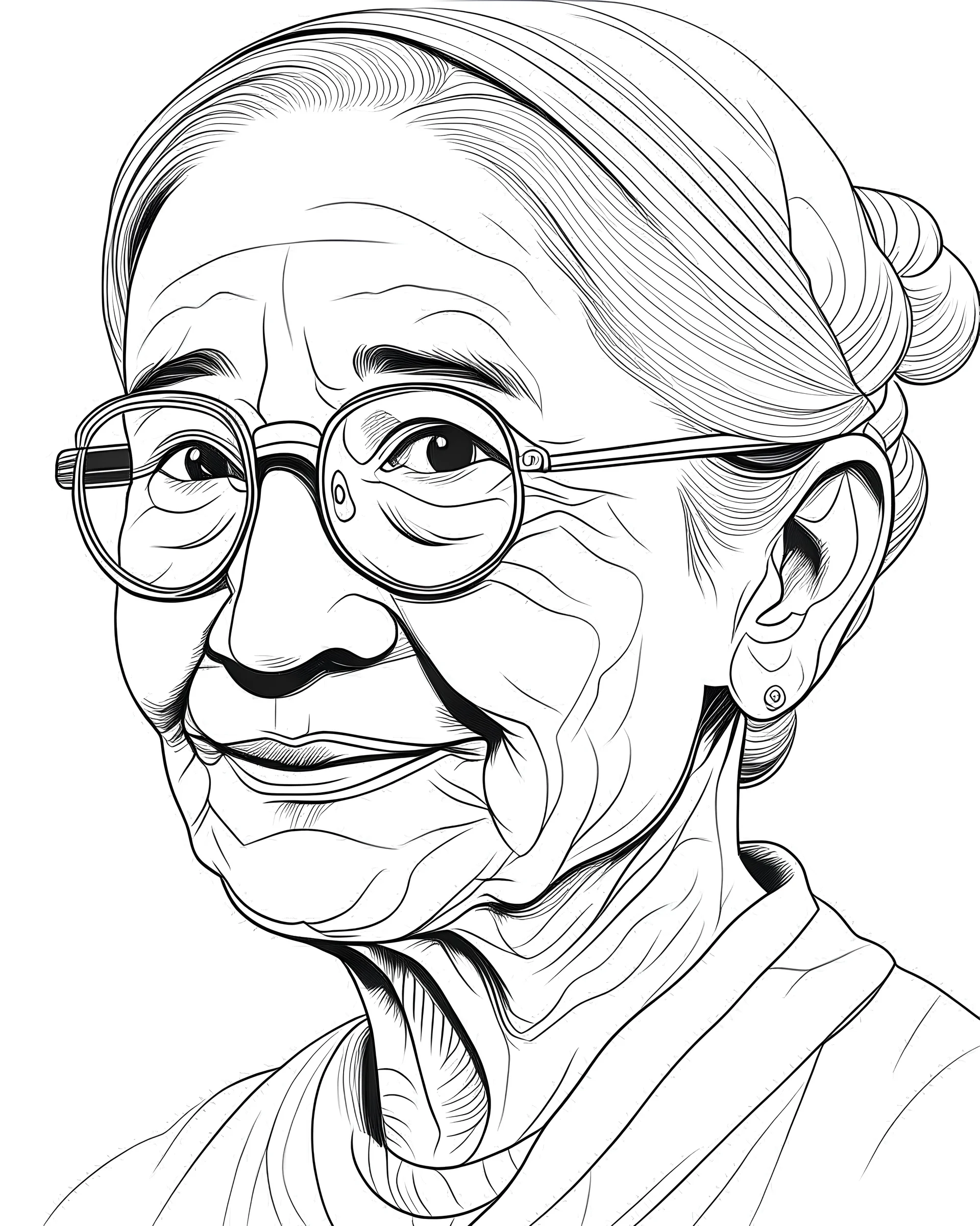 Rosa Parks, b&w line art style fashion, preppy style, simple line art, one line, line art, line drawing style, white background, picture, coloring book style on white background, well composed, clean coloring book page, No dither, no gradient, strong outline, No fill, No solids, vector illustration, –ar 9:11 –v 5