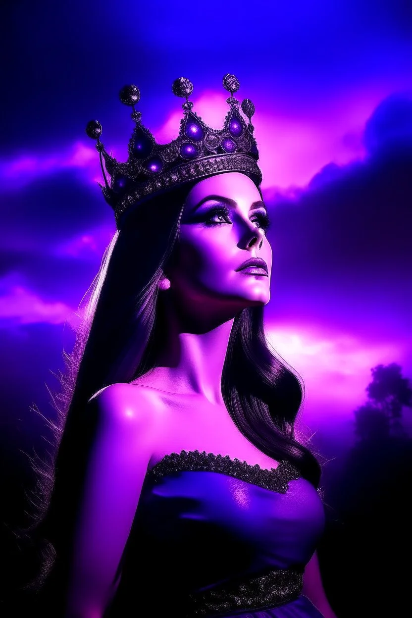 beautiful queen purple sky light