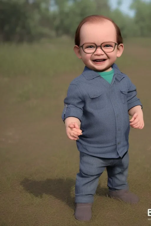 George costanza toddler, smile, full body, bokeh, hyper realistic