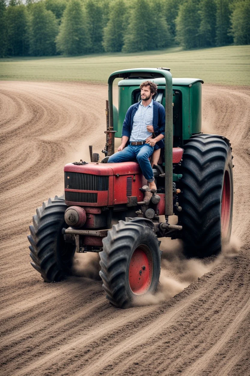 Driving a tractor with only one wheel