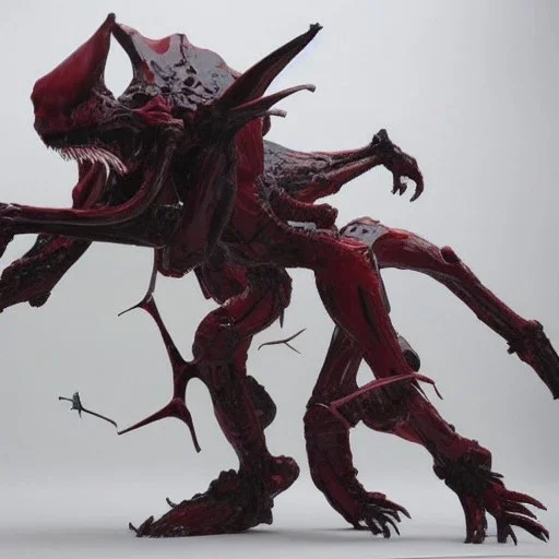 hybrid of Mass Production Evangelion and Godzilla and xenomorph