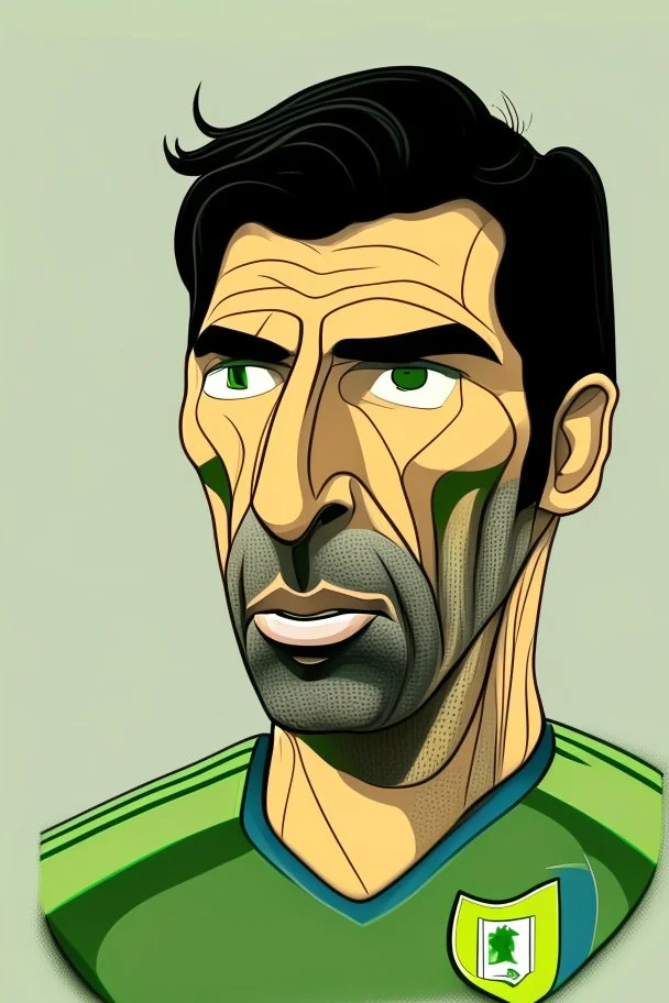 Gianluigi Buffon Italian football player ,cartoon 2d