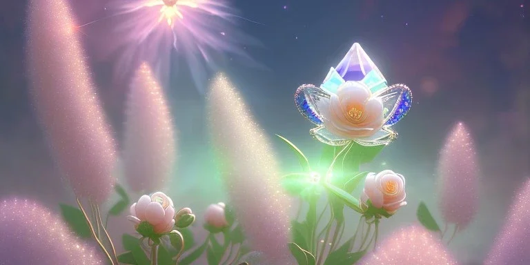 crystal subtle flower in a galactic ambiance beautiful fairy, transparent, delicate colors, in the foreground, full of details, smooth，soft light atmosphere, light effect，vaporwave colorful, concept art, smooth, extremely sharp detail, finely tuned detail, ultra high definition, 8 k, unreal engine 5, ultra sharp focus