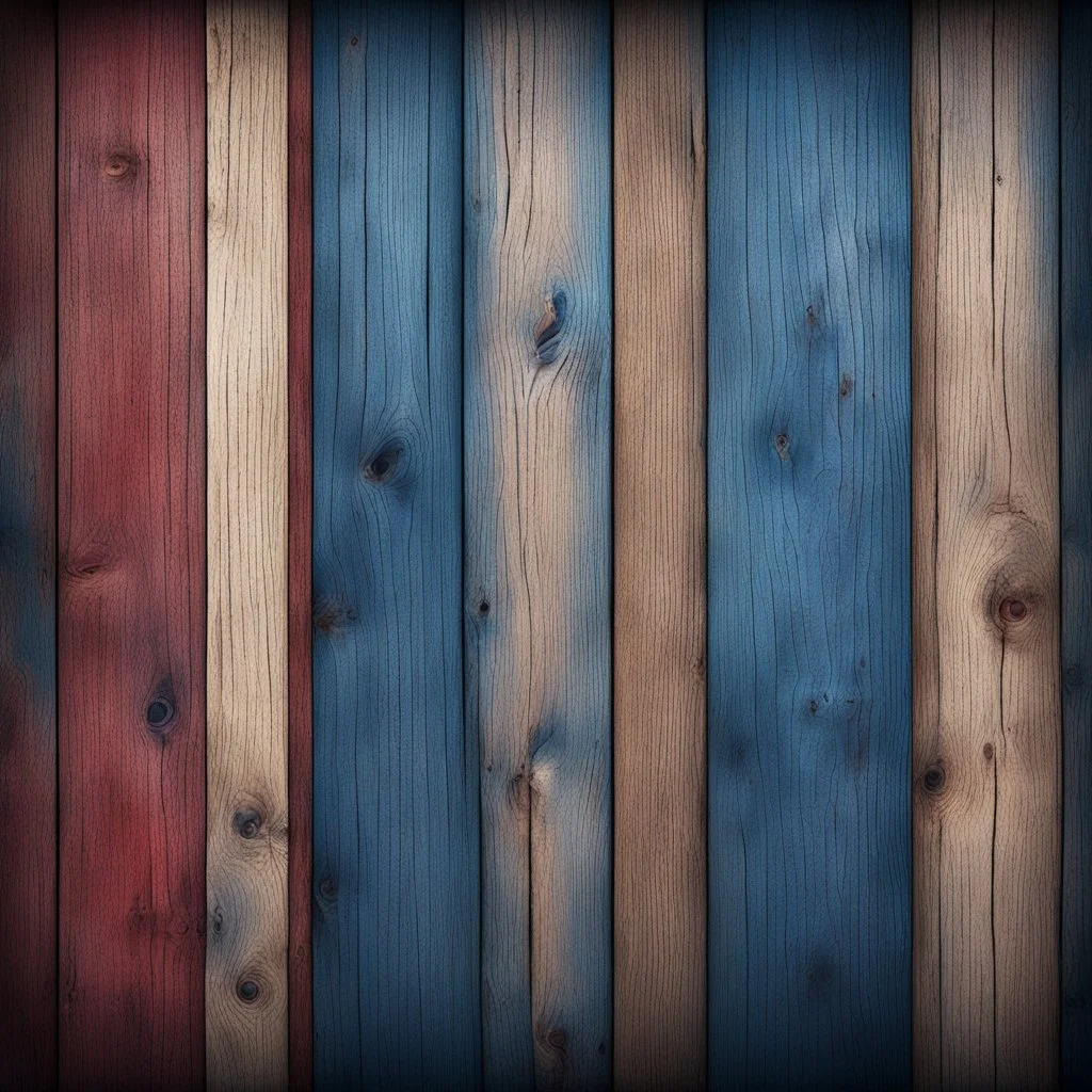 Hyper Realistic navy-blue & maroon multicolor grungy rustic wooden plank texture with vignette effect