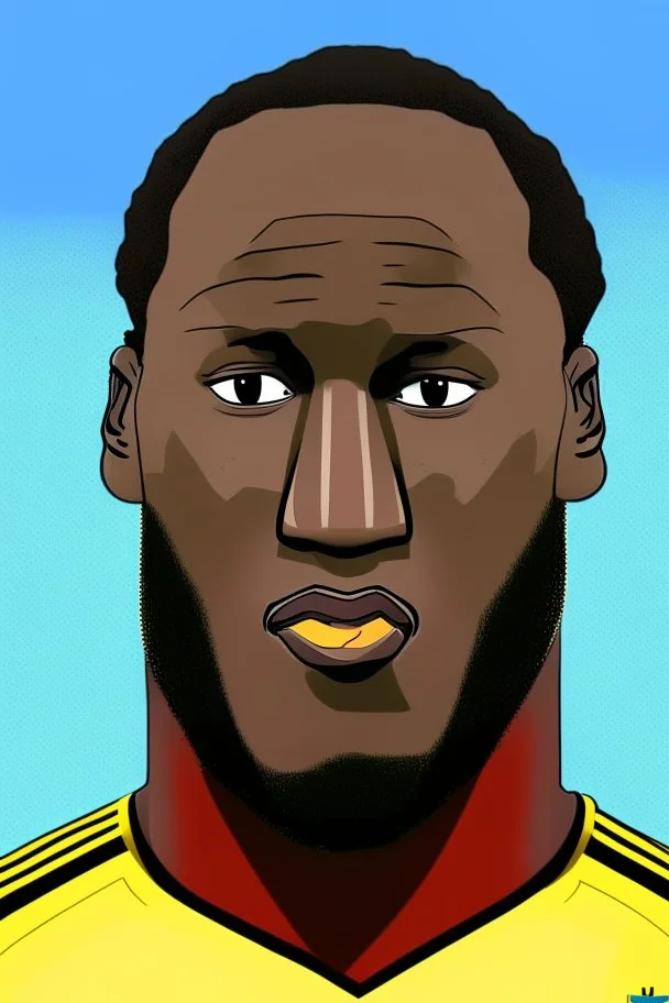 Romelu Lukaku Belgian soccer player 2d cartoon