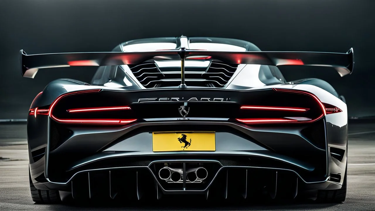 Ferrari Bugatti Chiron Hyper Sport, desktop wallpaper, 4K, Cinematic, rear view