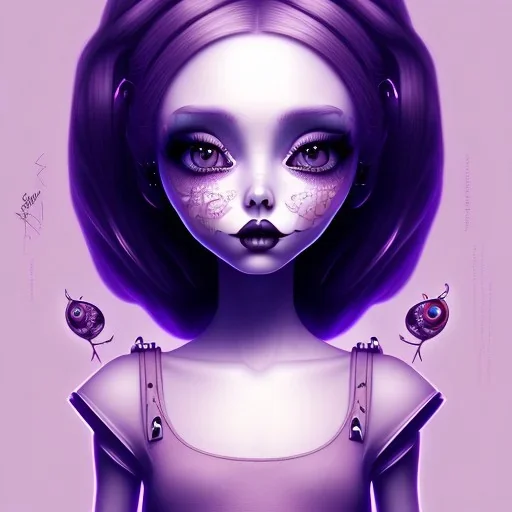 Girl drawn by Tim Burton