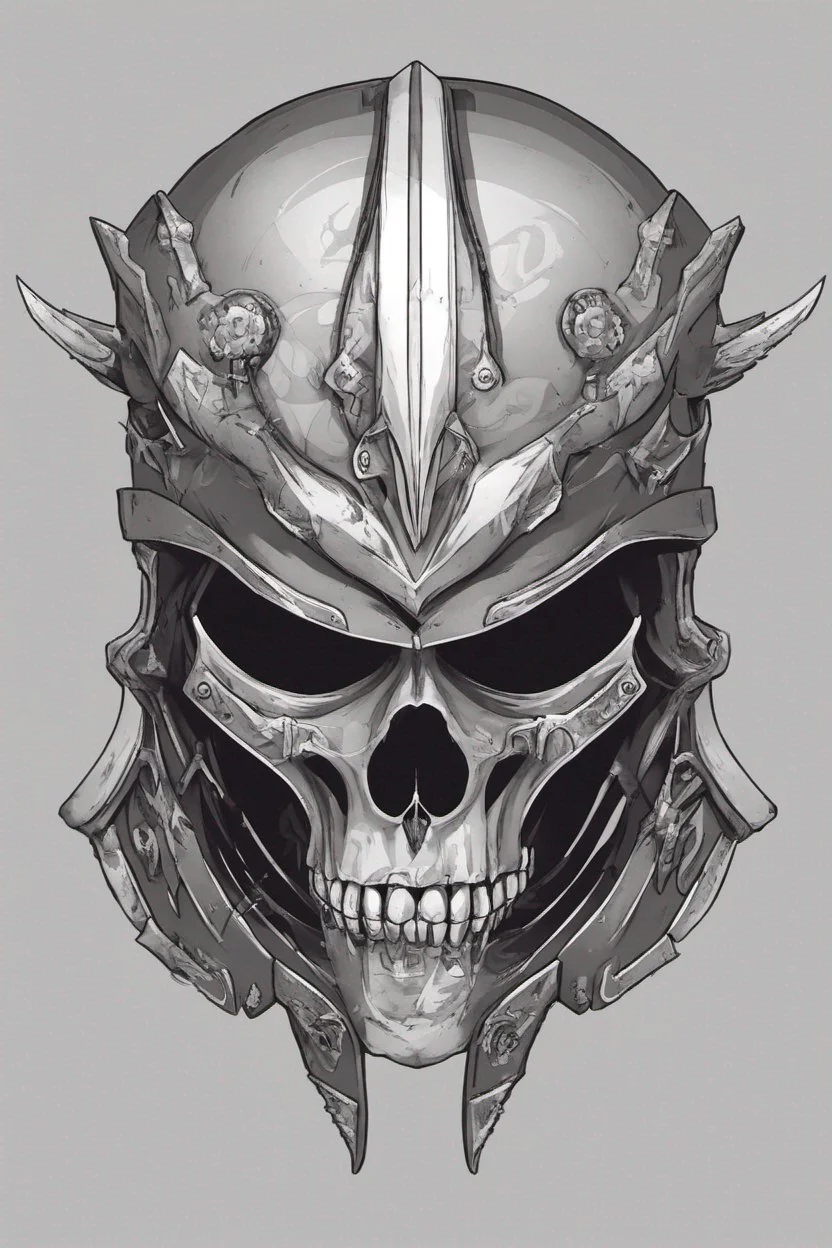 WARRIOR skull helmet, anime style, portrait