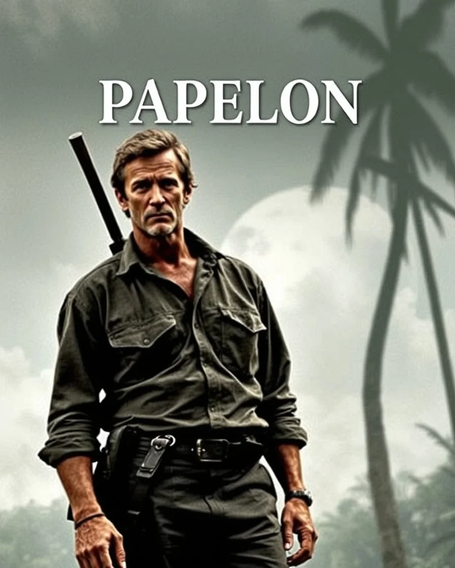 Steve McQueen), from the movie "Papillon" in French Guiana with Louis Dega movie poster