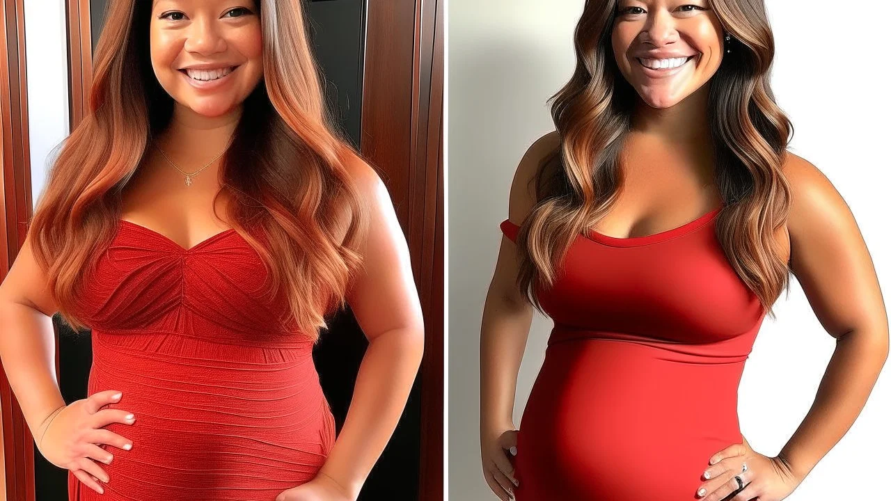 Gina Rodriguez Complete transformation Bathwater metamorphosis Heavily pregnant German teenager Long red hair Maternity gown Comfortable elegance Teenage motherhood Radiant glow Maternal resilience Motherly grace 100% transformed Youthful vitality Maternal beauty Rounded belly Fiery red tresses Maternity attire perfection Motherly aura Waist: 28 inches Hips: 38 inches Bust: 34 inches Transformation completion Bathwater radiance Unexpected beauty