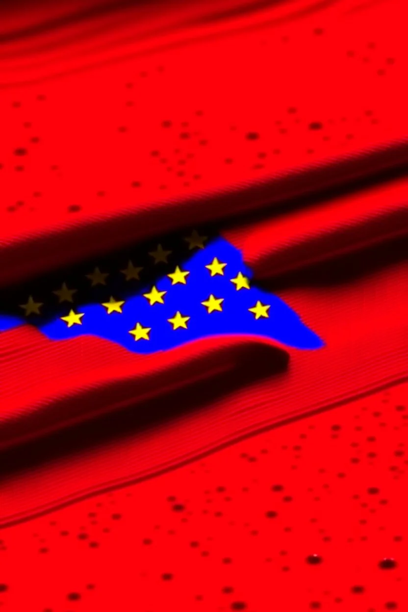 4k full details European Union flag covered in blood