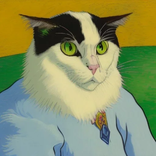 Portrait of a cat by Van Gogh