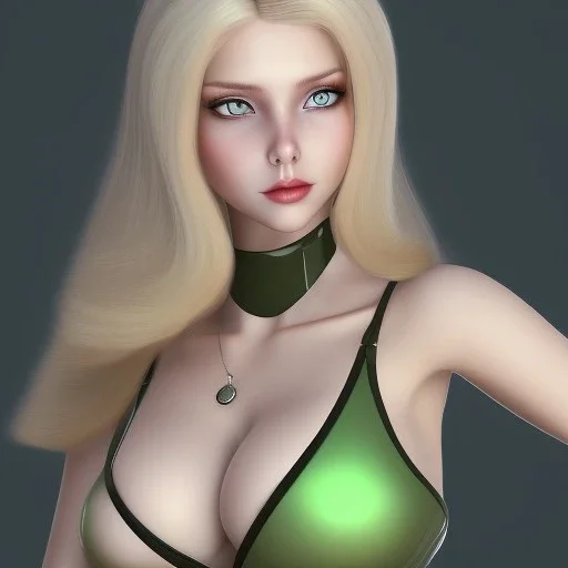 Luanne is petite and shapely with chest-length blonde hair.She’s often considered a particularly beautiful young woman with rather large breasts. She has large eyes, full lips, and stands at 5'4". Luanne's usual outfit is a green crop top that exposes her midriff and tight, knee length, orange palazzo shorts. She also is seen wearing a tight orange shirt and mid-blue jeans with a brown belt.